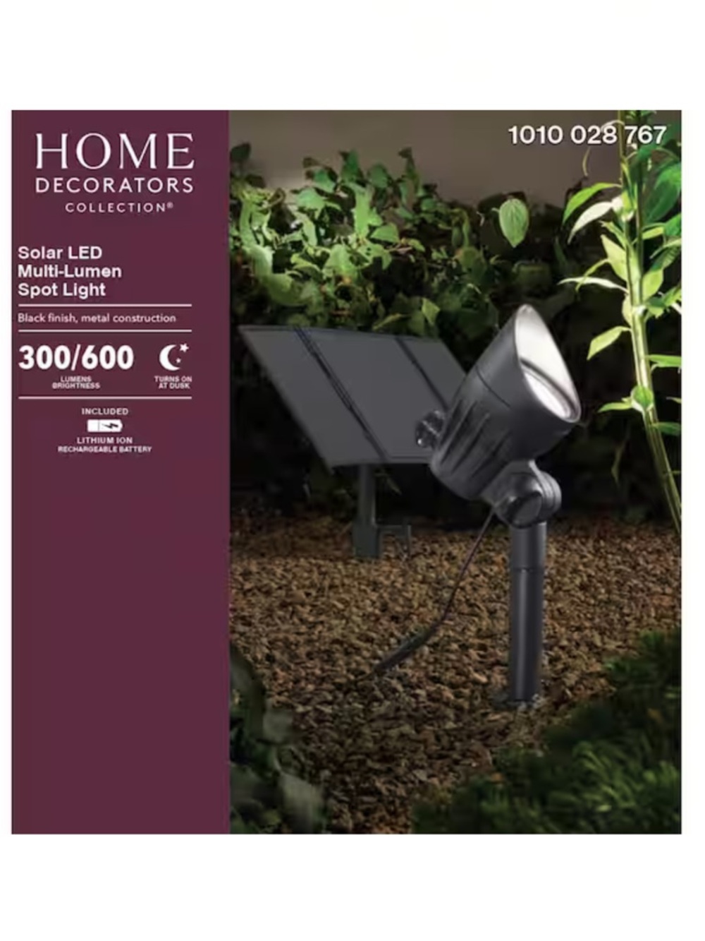 Black Solar LED Multi-Lumen Spot Light